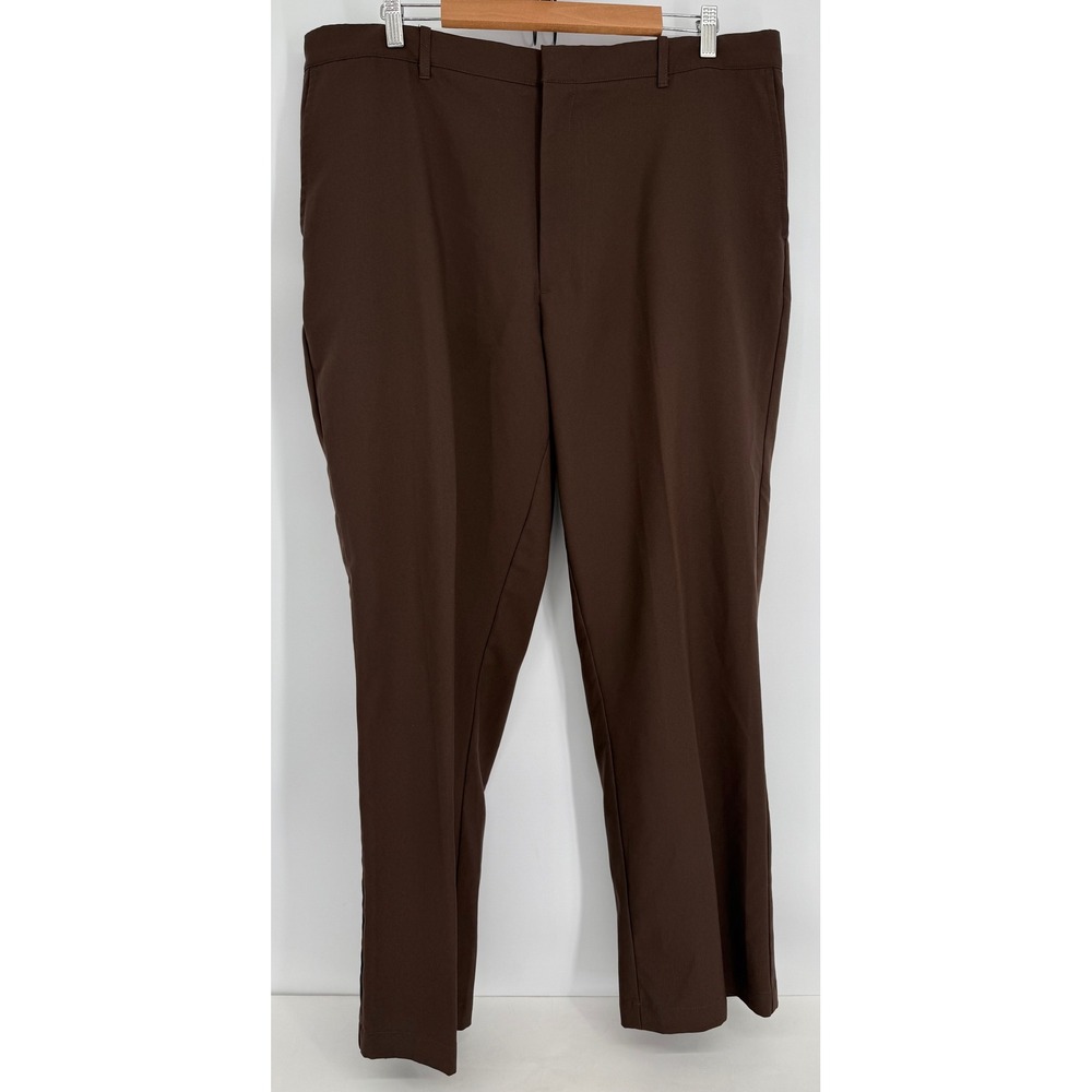 Windham Pointe Mens Brown Dress Pants Flat Front Straight Leg Trousers Sz 40x30